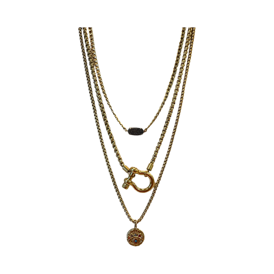 SANTANA GOOD VIBES LAYERED NECKLACE - Butterfly Alley Jewelry