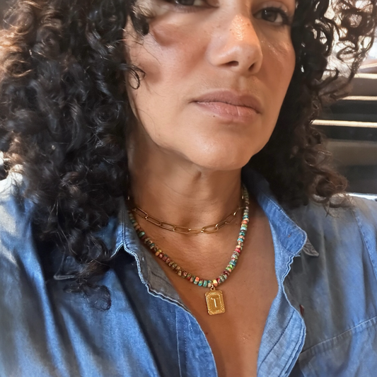 COLOR CRUSH INITIAL NECKLACE