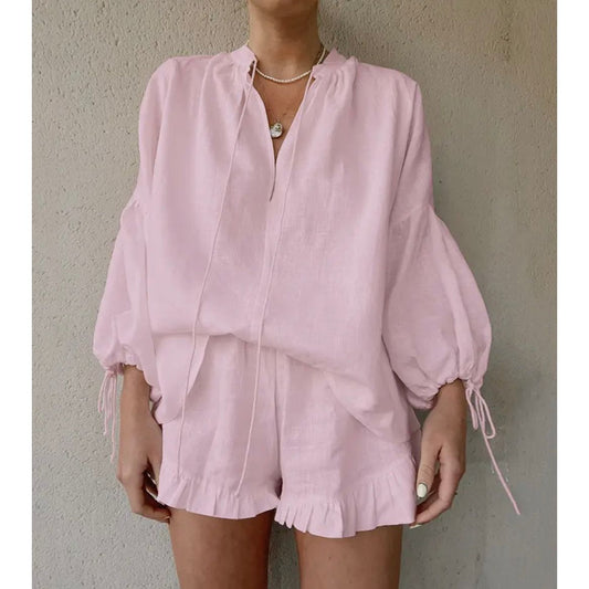 BLUSH RUFFLE TOP - 20% off when you purchase the set
