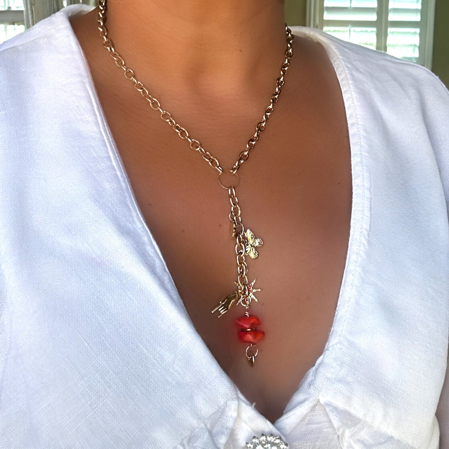 SEA GLASS CHARM NECKLACE - Butterfly Alley Jewelry