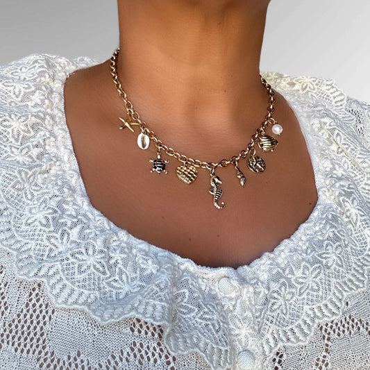 DOWN BY THE SEA CHARM NECKLACE - Butterfly Alley Jewelry
