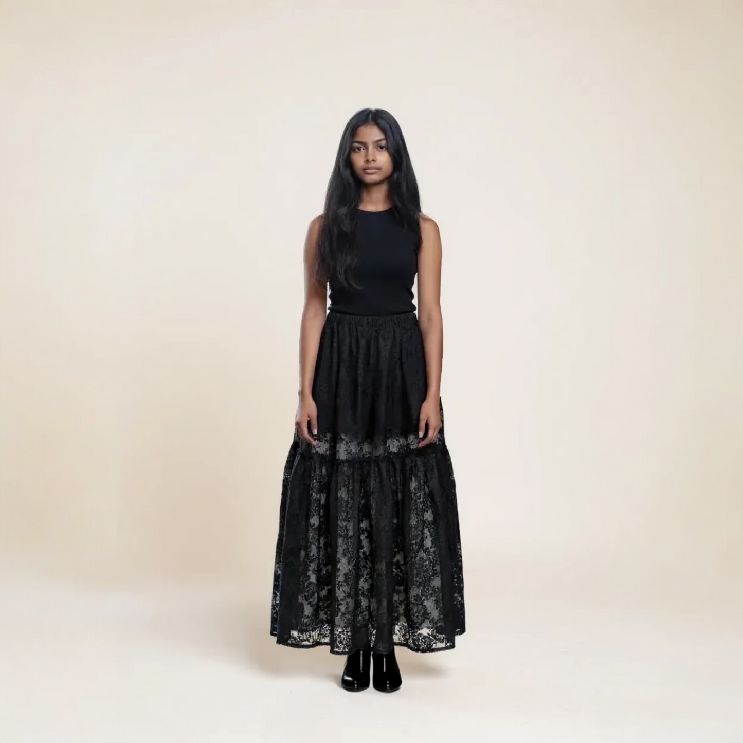OLIVIA MIDNIGHT LACE MAXI SKIRT