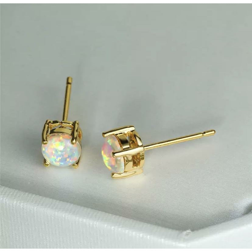 Opal Stud Earrings β Elegant & Timeless | Butterfly Alley Jewelry