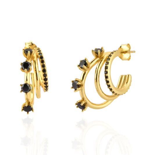 TRILOGY HUGGIE EARRINGS - Butterfly Alley Jewelry