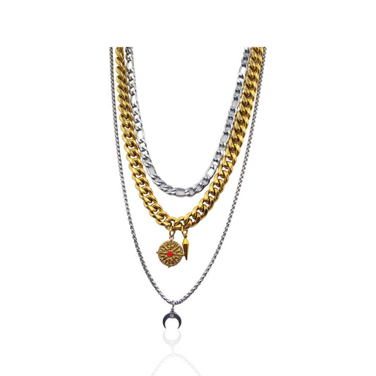 SANTANA AZTEC LAYERED NECKLACE - Butterfly Alley Jewelry