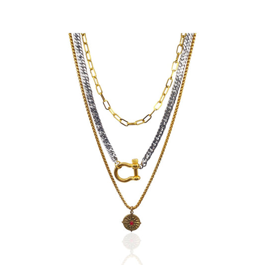 SANTANA FIRE LAYERED NECKLACE - Butterfly Alley Jewelry