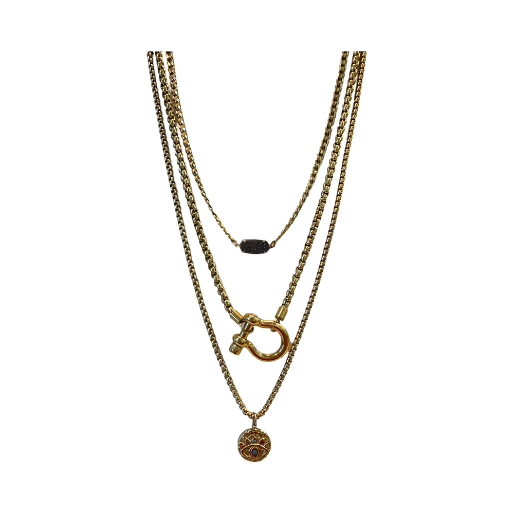 SANTANA GOOD VIBES LAYERED NECKLACE - Butterfly Alley Jewelry