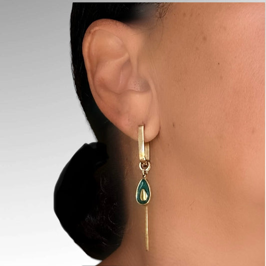ASHLYN AVOCADO CHARM EARRINGS - Butterfly Alley Jewelry