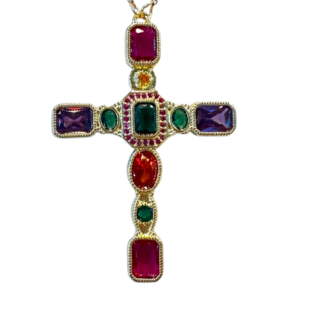 REBECCA CROSS NECKLACE - Butterfly Alley Jewelry