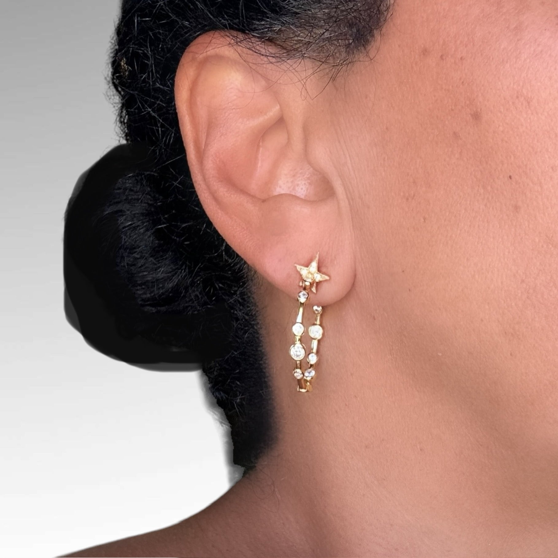 HOLLYWOOD STAR HOOP EARRINGS - Butterfly Alley Jewelry