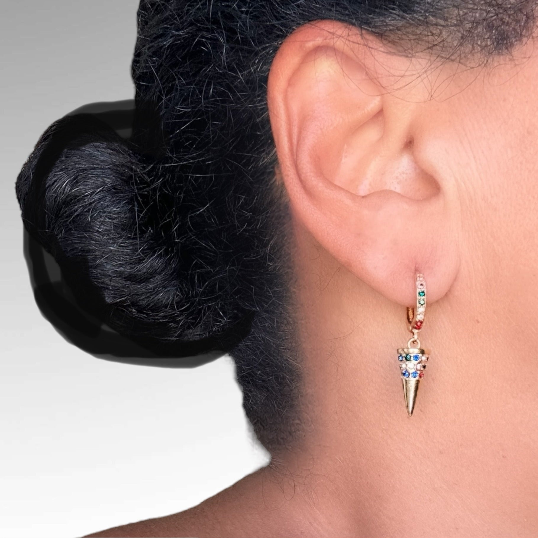 RAINBOW SPIKE HUGGIE EARRINGS - Butterfly Alley Jewelry