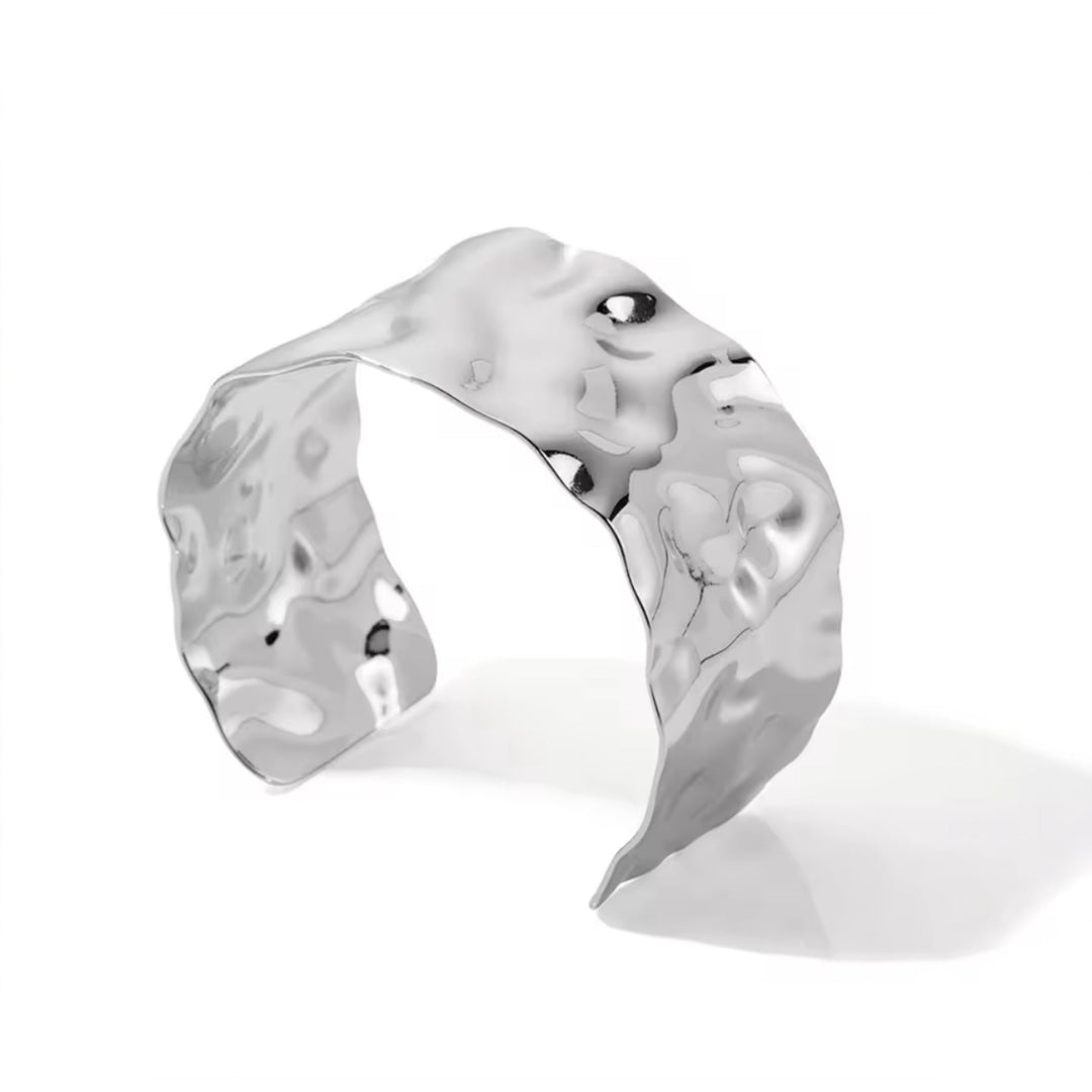 MISHA HAMMERED CUFF BRACELET - Butterfly Alley Jewelry