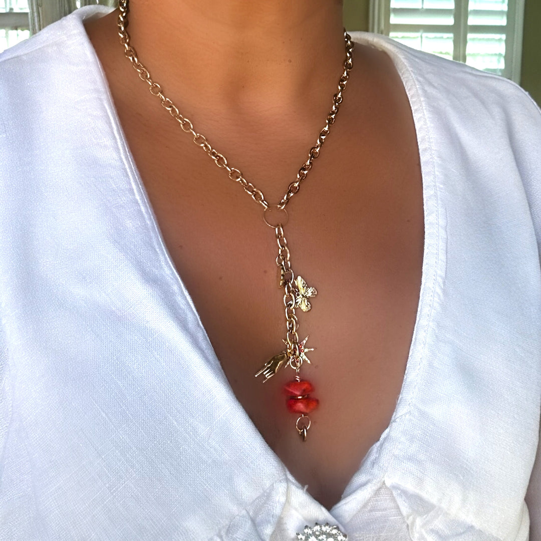 SEA GLASS CHARM NECKLACE - Butterfly Alley Jewelry
