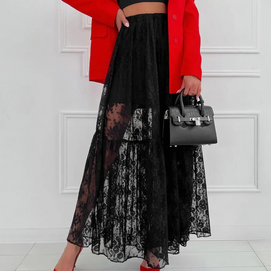 OLIVIA MIDNIGHT LACE MAXI SKIRT