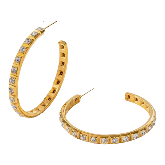 SIENNA DIAMOND HOOP EARRINGS
