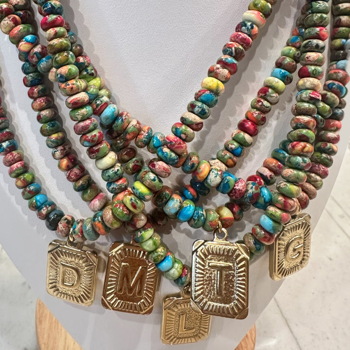 COLOR CRUSH INITIAL NECKLACE