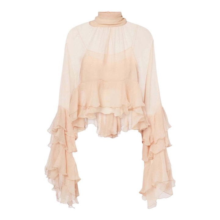 CASABLANCA RUFFLE BLOUSE