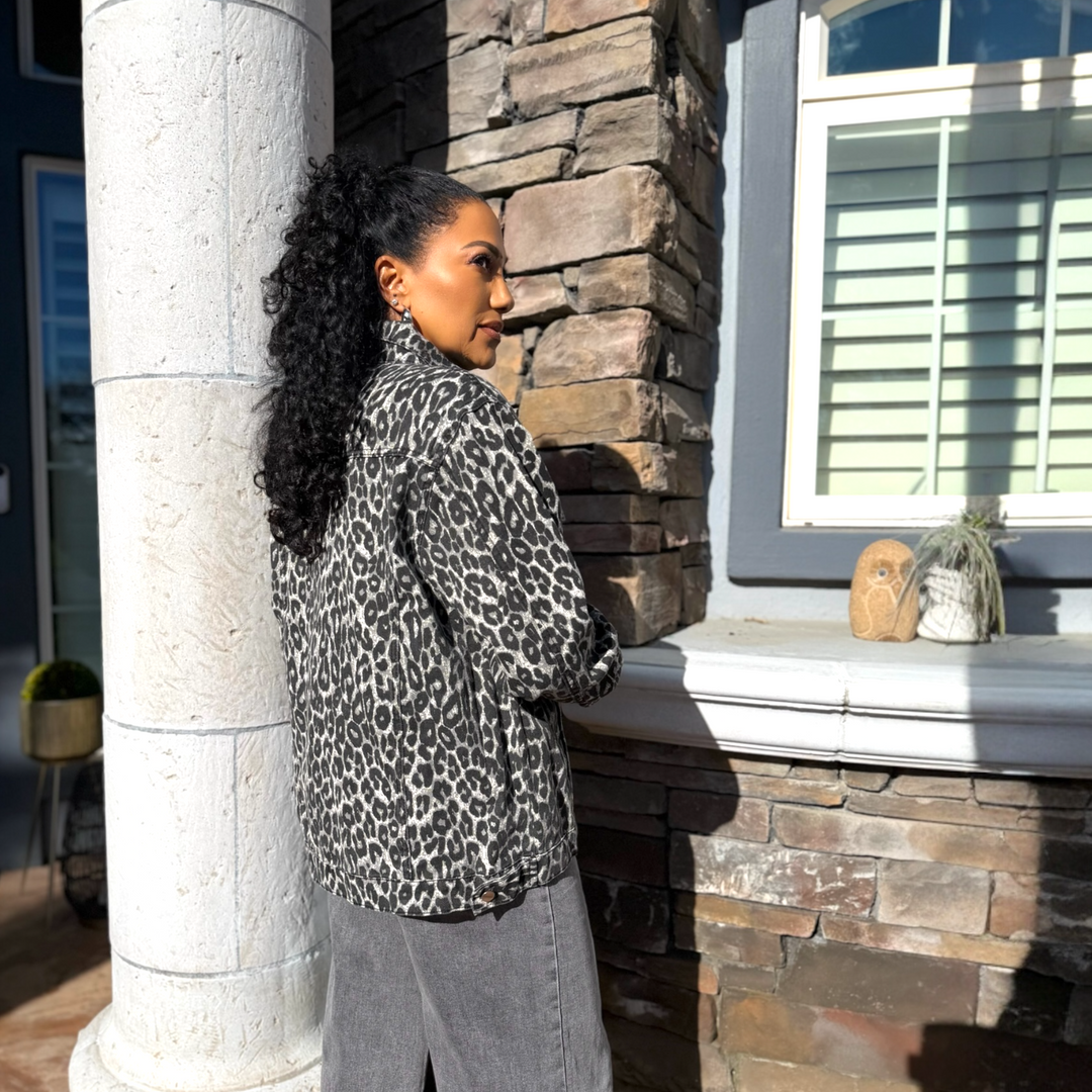 LEXI LEOPARD DENIM JACKET