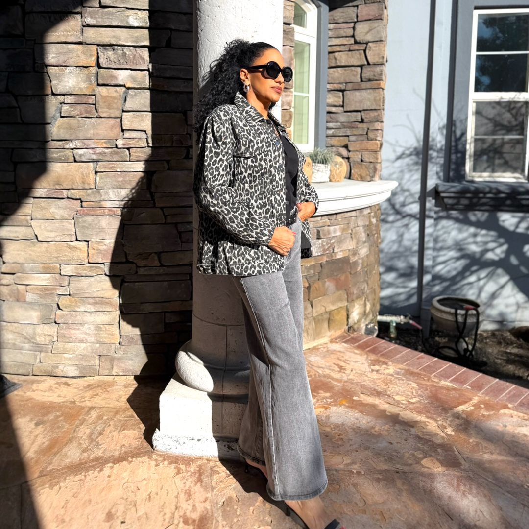 LEXI LEOPARD DENIM JACKET