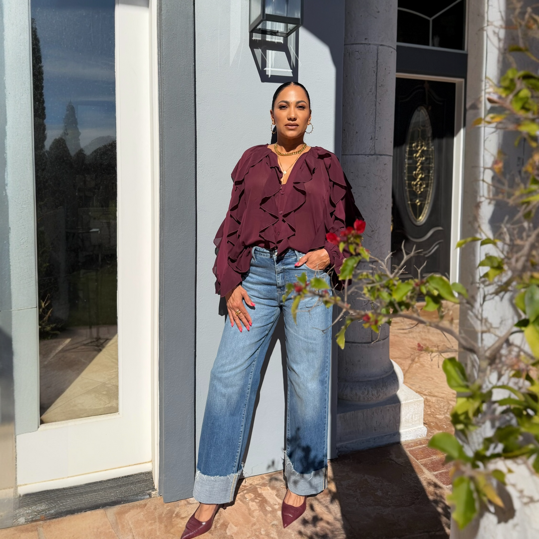 CHARMAINE RUFFLE BLOUSE