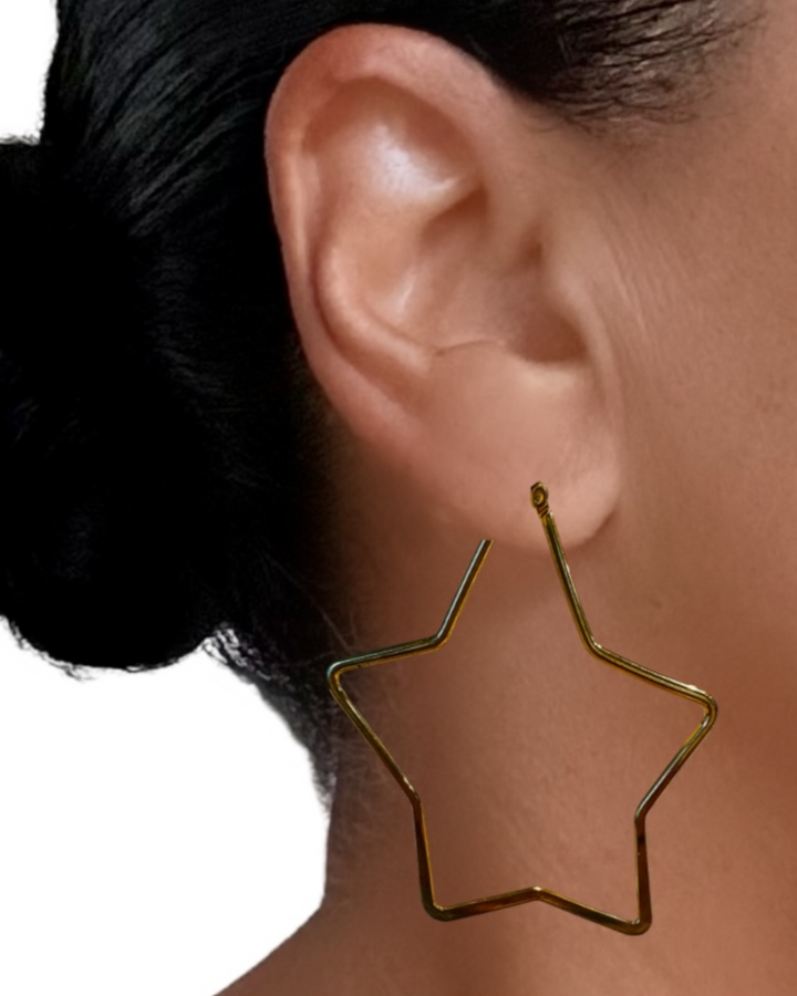 STAR HOOP EARRINGS