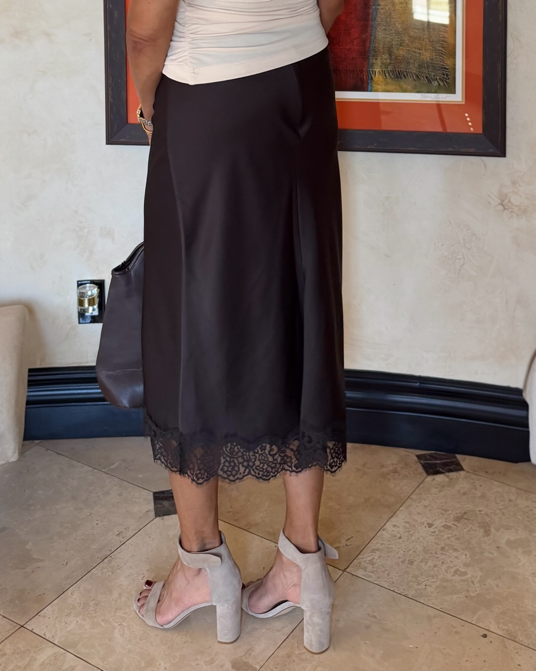 MILA LACE SATIN SKIRT