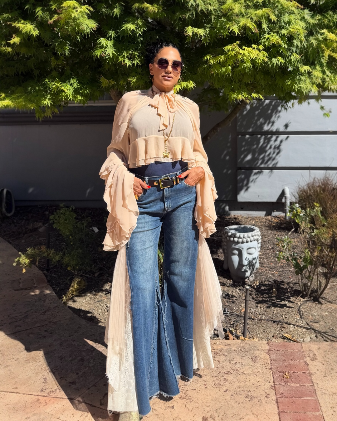 CASABLANCA RUFFLE BLOUSE