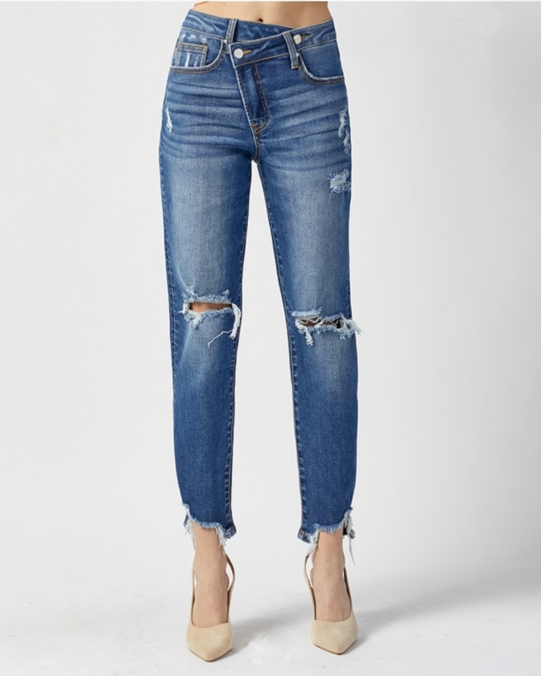 CROSSOVER DISTRESSED JEANS