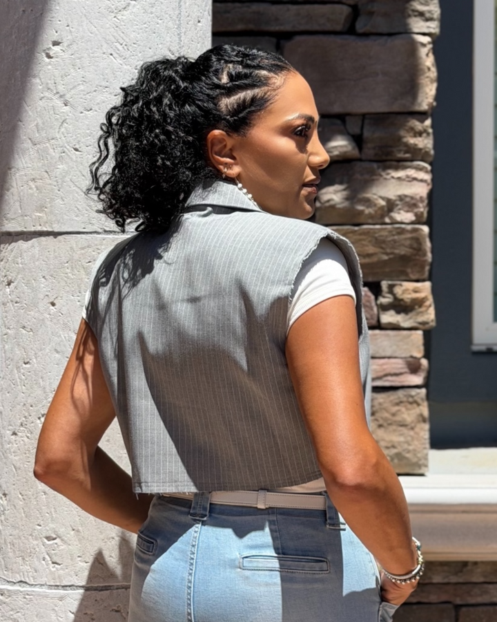 SYLVEY PINSTRIPE VEST