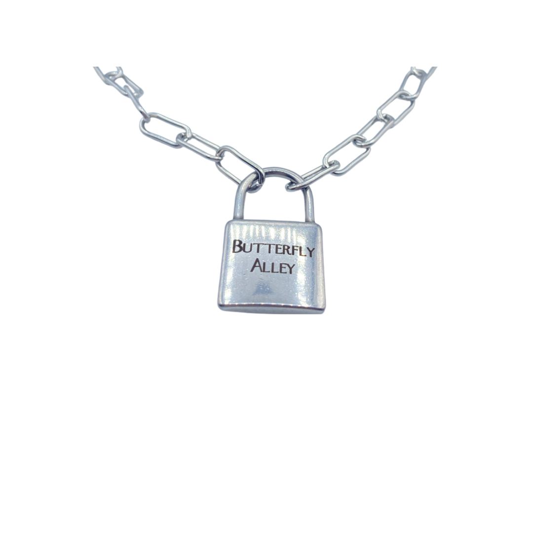 BUTTERFLY ALLEY LARGE PADLOCK NECKLACE - Butterfly Alley Jewelry
