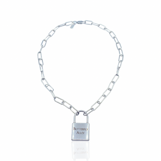 BUTTERFLY ALLEY LARGE PADLOCK NECKLACE - Butterfly Alley Jewelry