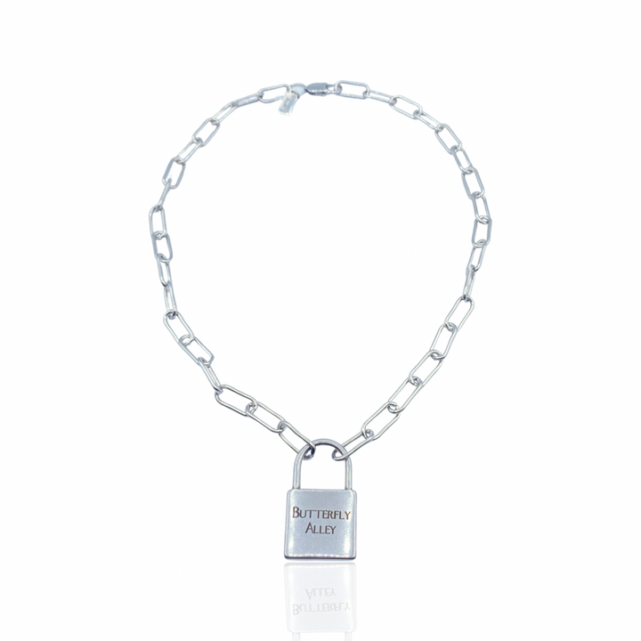 BUTTERFLY ALLEY LARGE PADLOCK NECKLACE - Butterfly Alley Jewelry