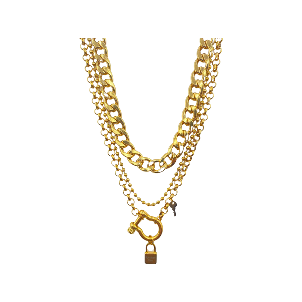 SANTANA THROW AWAY THE KEY LAYERED NECKLACE - Butterfly Alley Jewelry