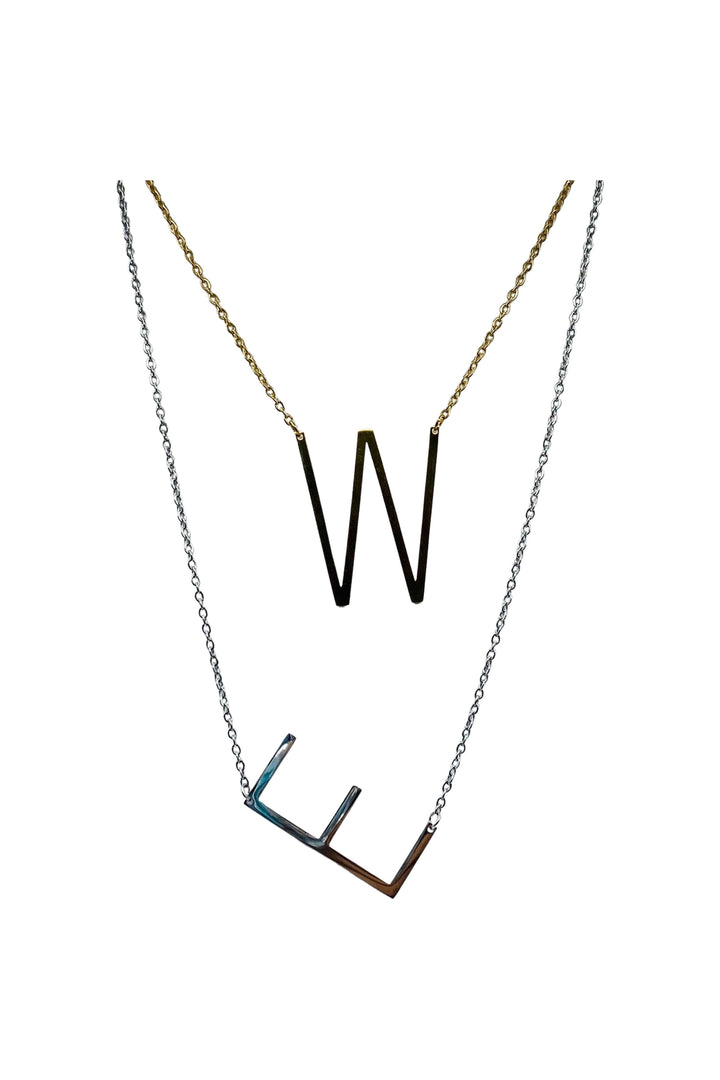 LARGE INITIAL NECKLACE - Butterfly Alley Jewelry