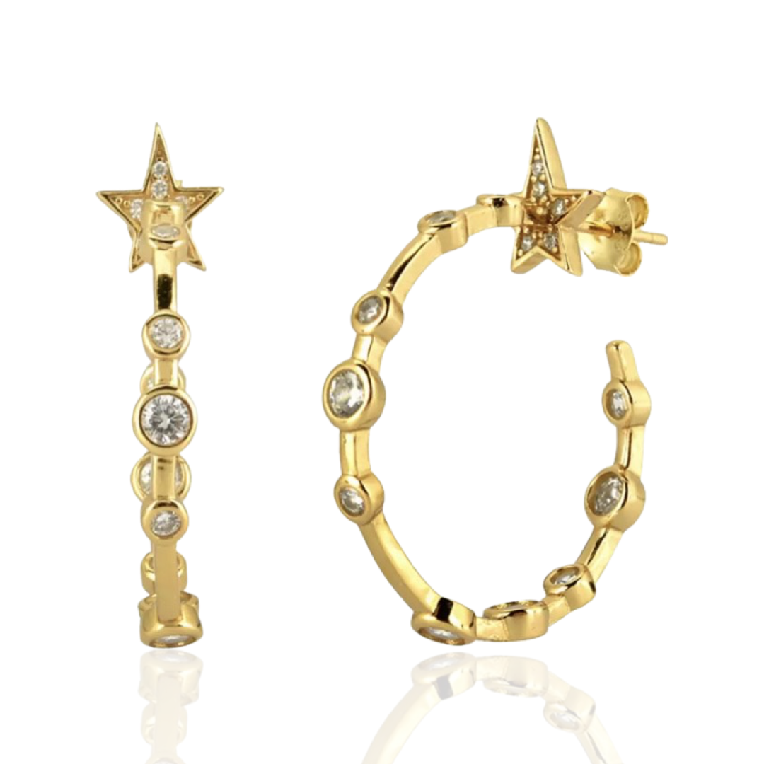 HOLLYWOOD STAR HOOP EARRINGS - Butterfly Alley Jewelry