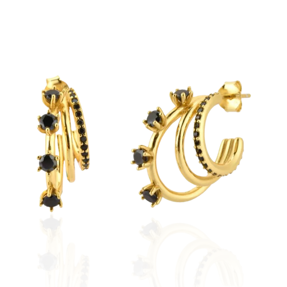 TRILOGY HUGGIE EARRINGS - Butterfly Alley Jewelry