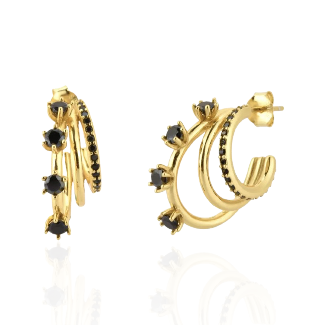 TRILOGY HUGGIE EARRINGS - Butterfly Alley Jewelry
