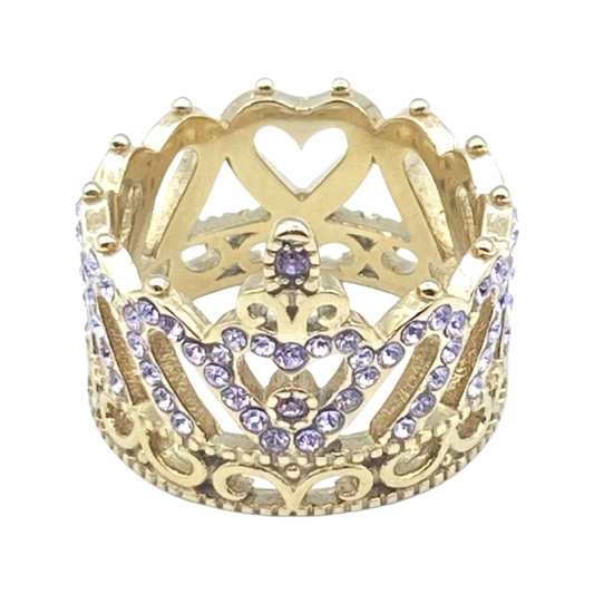 PRETTY IN PINK CROWN RING - Butterfly Alley Jewelry