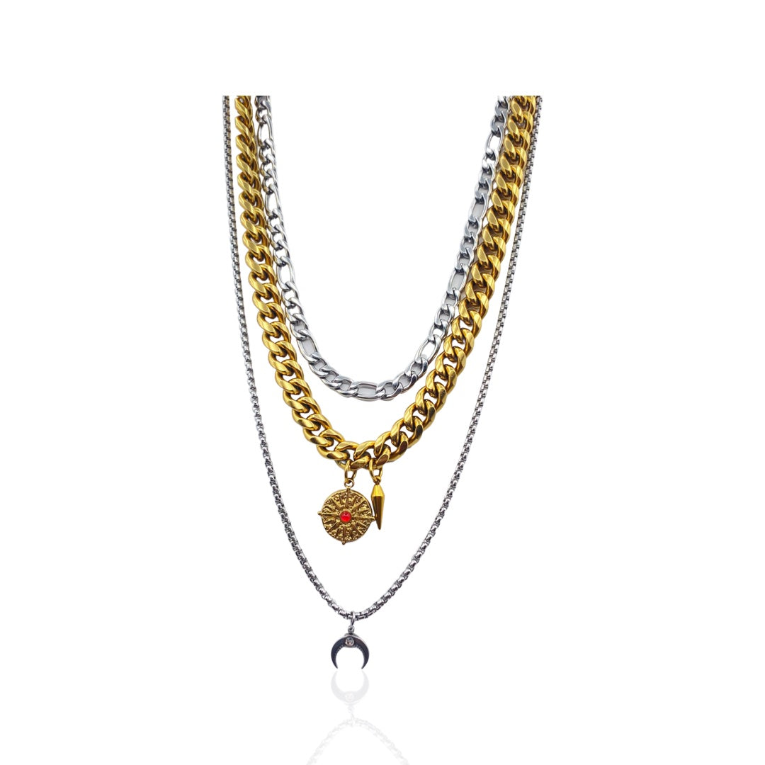 SANTANA AZTEC LAYERED NECKLACE - Butterfly Alley Jewelry