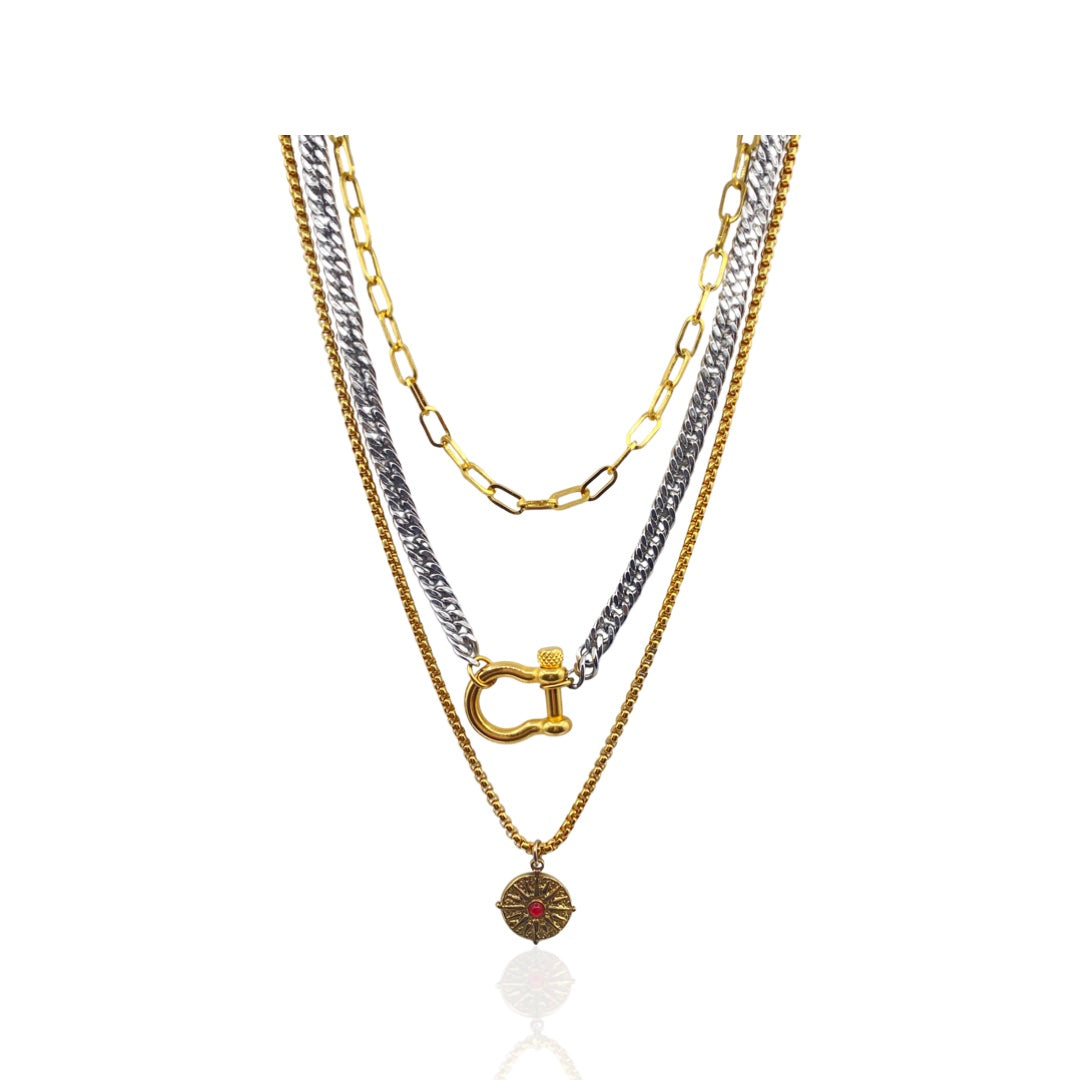 SANTANA FIRE LAYERED NECKLACE - Butterfly Alley Jewelry